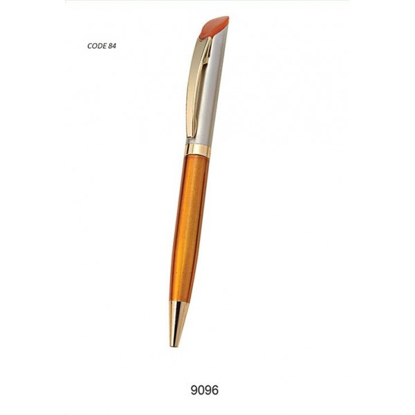 Sp Metal ball pen with colour orange grip silverr